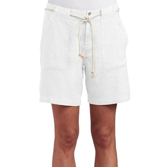 Fresh Produce Del Mar Linen Shorts White Size L NWT L Bermuda Womens MSRP $65 - Picture 1 of 15